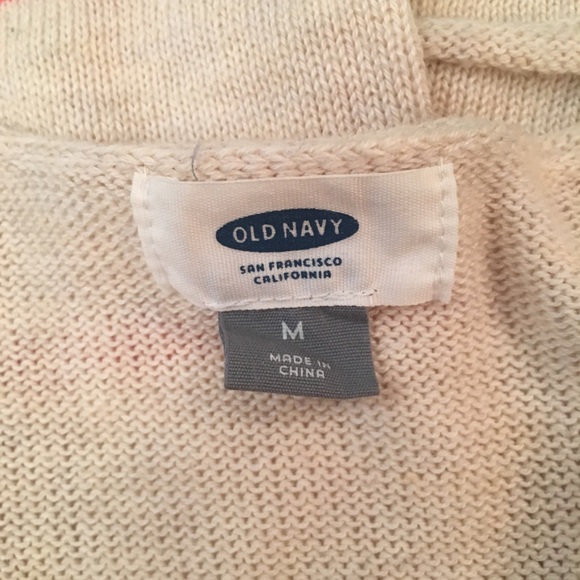 Old Navy Women’s Cream Sweater with Orange Stripes - Picture 5 of 6